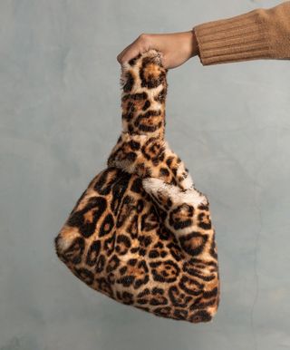 Pixie Market + Leopard Faux Fur Pull Through Bag