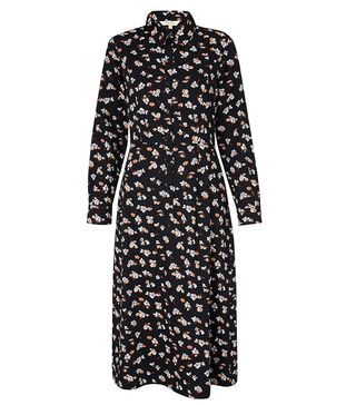 People Tree + Piper Floral Shirt Dress in Black