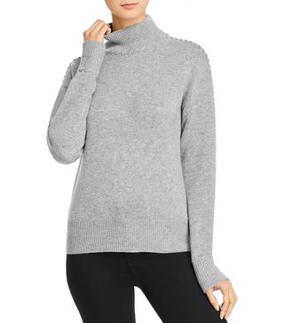 Theory + Cashmere Whipstitched Turtleneck Sweater