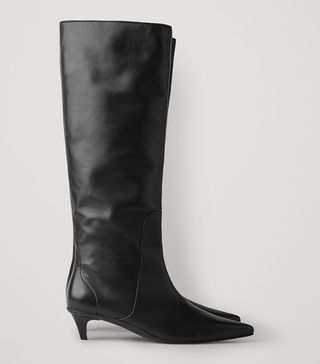 COS + High Leather Kitten Heel Boots