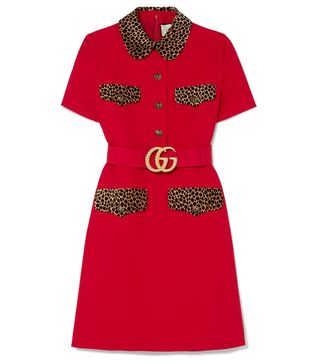 Gucci + Belted Leopard-Print Minidress
