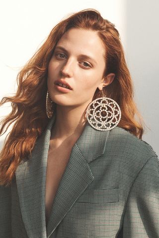 Area + Crystal Cupchain Crochet Earrings