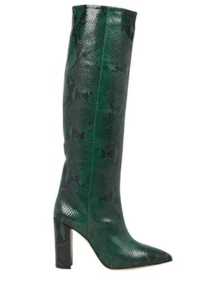 Paris Texas + Python-Embossed Leather Knee-High Boots