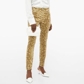 Burberry + Leopard-Print Stretch-Denim Skinny Jeans