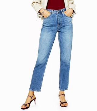 Topshop + Mid Blue Editor Jeans