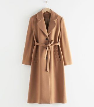 & Other Stories + A-Line Wool Blend Belted Coat