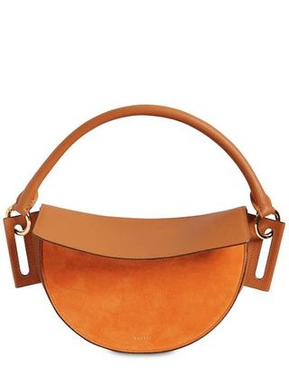 Yuzefi + Dip Leather & Suede Top-Handle Bag