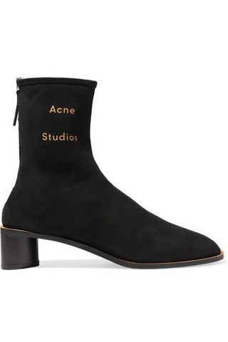 Acne Studios + Bertine Shearling-Lined Suede Ankle Boots