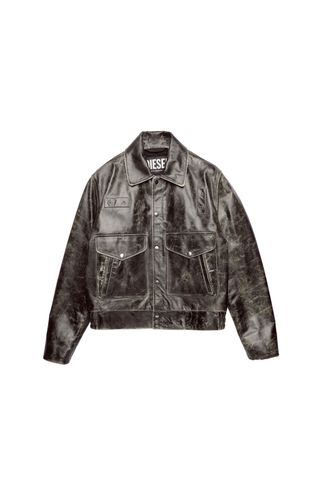 Diesel + Distressed Leather Jacket