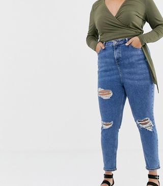 ASOS New Look + Curve Ripped Mom Jeans