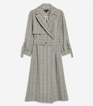 Topshop + Textured Check Trench