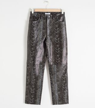 & Other Stories + Snake Embossed Leather Trousers