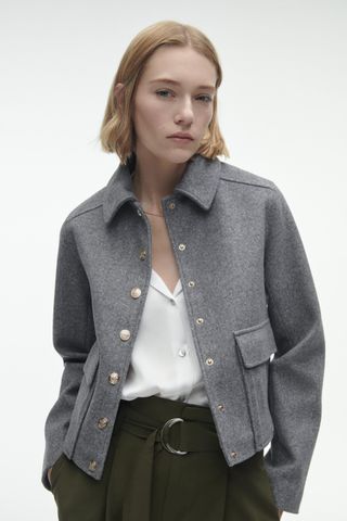 Zara + Soft Jacket With Gold Buttons