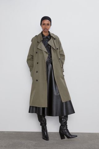 Zara + Double Breasted Trench Coat