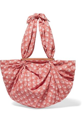 Emily Levine + Tokyo Knotted Floral-Print Cotton-Voile Tote