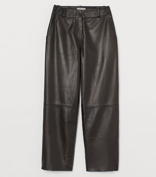 H&M + Straight Leather Trousers