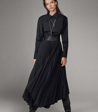 Massimo Dutti + Limited Edition Dress with Pleated Skirt