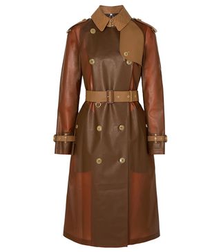 Burberry + Croc-Effect Leather and Cotton-Trimmed PVC Trench Coat