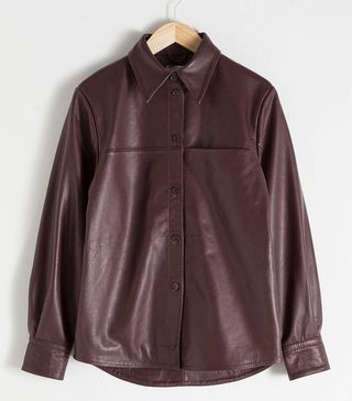 & Other Stories + Leather Button-Up Shirt