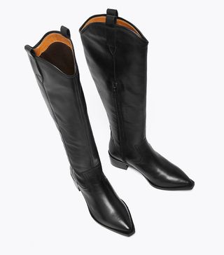 Marks and Spencer + Leather Western Knee-High Boots