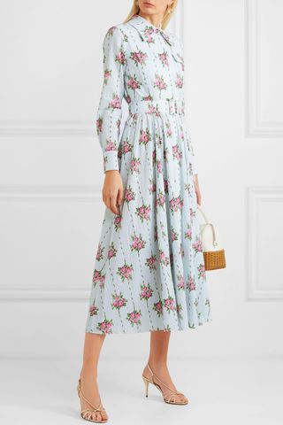 Emilia Wickstead + Aurora Belted Floral-Print Dress
