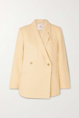 Anine Bing + Kaia Double-Breasted Linen Blazer
