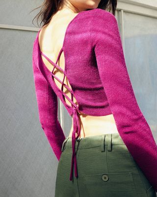 Urban Outfitters + Rome Tie-Back Cropped Sweater