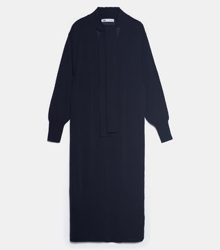 Zara + Tunic Dress With Tie Detail