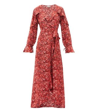D'Ascoli + Leela Floral-Print Silk Wrap Dress