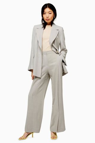 Topshop + Pale Blue Suit With Linen