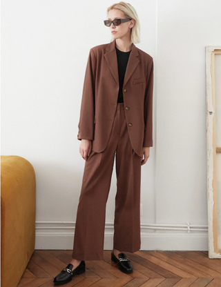Pixie Market + Brown Suit Blazer