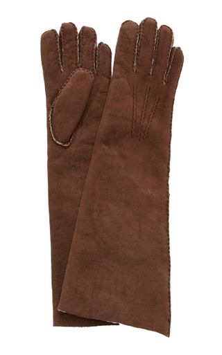 Maison Fabre + Fleece-Trimmed Shearling Gloves