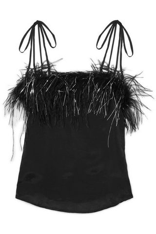 Alice McCall + Favour Feather-Trimmed Satin Camisole