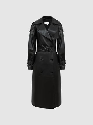 Reiss + Leather Trench Coat