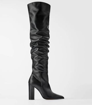 Zara + Over the Knee High Heel Boots
