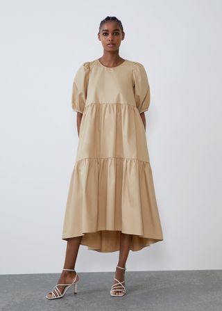 Zara + Asymmetrical Poplin Dress
