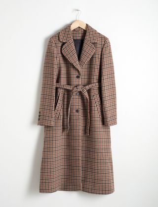 & Other Stories + Plaid A-Line Belted Coat