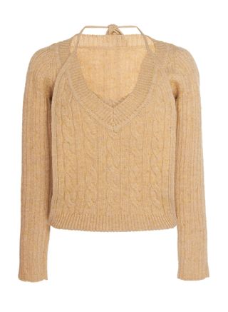 Jacquemus + Double-Layer Cable-Knit Halter Sweater