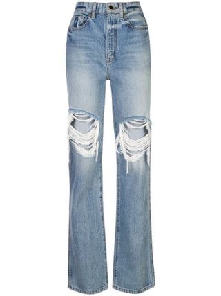 Khaite + High-Waisted Distressed Jeans