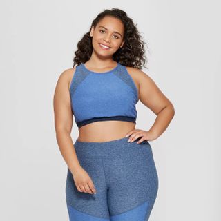 Joylab + Plus Size Long Line Crop Bra