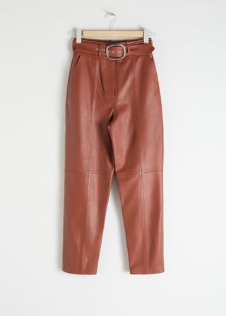 & Other Stories + Belted Leather Pants