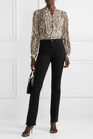 L'Agence + Oriana High-Rise Straight Leg Jeans