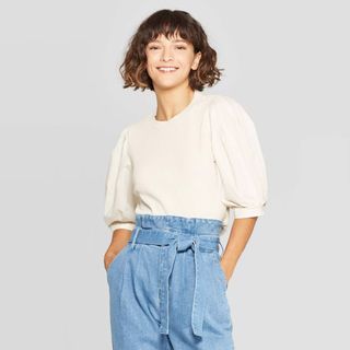 Who What Wear x Target + Puff Elbow Sleeve Crewneck T-Shirt