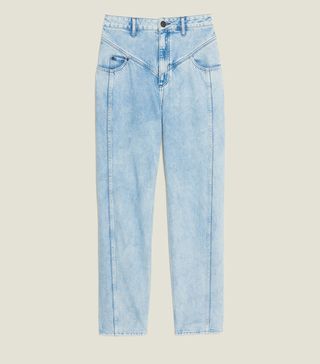 Sandro + Washed Denim With Seaming