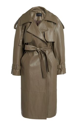 Low Classic + Belted Faux Leather Trench Coat