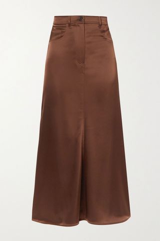 Nanushka + Magnolia Satin Midi Skirt