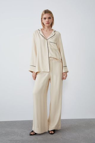 Zara + Contrasting Pajama Shirt