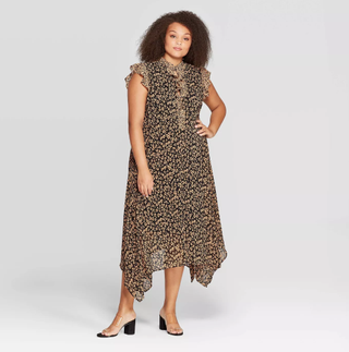 Who What Wear x Target + Casual Fit Sleeveless Collared Midi Dress