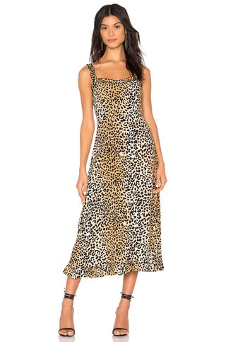 Faithful the Brand + Noemie Midi Dress in Le Cinq Animal Print