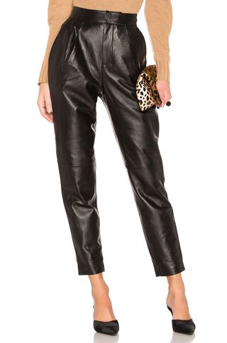 L'Academie + The Bisous Leather Pant in Black
